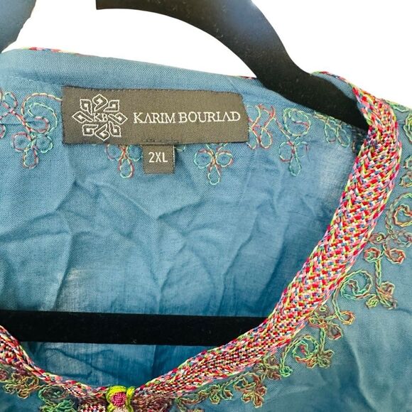 Karim Bourlad Blue Kaftan with Colorful Embroidery - Picture 14 of 14